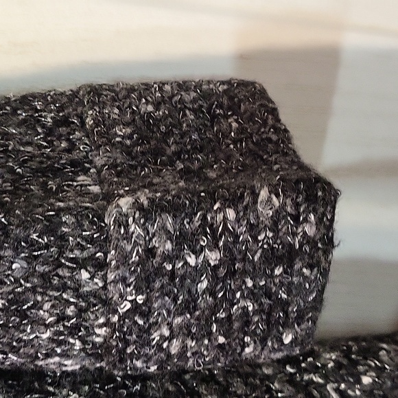 NWT Preswick & Moore Grey w/White & Silver Metallic Speck Open Front Cardigan 1x - Picture 6 of 9